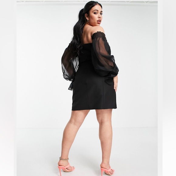 ASOS Curve Lavish Alice dress size 12 black - Picture 3 of 11